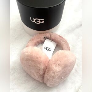UGG Women's Embroidered Sheepskin Earmuffs/ pink/ new with tag and box